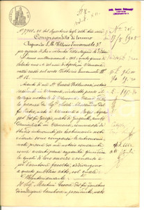 Documento originale, autentico 1908 RONCA DE  GOLFERANI Cesare MARTINI vende campo a Francesco BRUNELLI 1