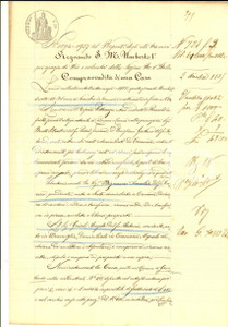 Documento originale, autentico 1885 GRONTARDO Amalia BIGNAMI vende casa via Centrale ad Angelo GRISOLI 1