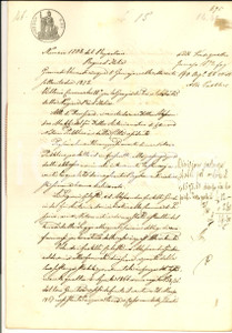 Documento originale, autentico 1872 SOSPIRO CR Divisione ereditaria fratelli Celeste e Alessandro GIUDICI 1