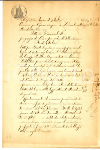 Documento originale, autentico 1871 CREMONA Quietanza di Pietro CENTENARI a Francesco BORELLA Manoscritto 1