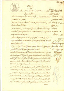 Documento originale, autentico 1869 COGOZZO/ VIADANA MN Pietro BELLINI vende a Luigi PAGANINI metÃ  mulino 1