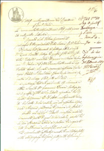 Documento originale, autentico 1869 SCANDOLARA RAVARA Quietanza Clotilde TEBALDI a Deodato AGATI per saldo 1