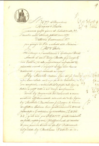 Documento originale, autentico 1871 CREMONA Quietanza Antonio MONTALDI al cugino Bartolomeo per debito 1