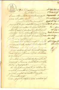 Documento originale, autentico 1869 CASTELDIDONE CR Antonio ALQUATI vende campi CABIANCHE a Cipriano GARRA 1