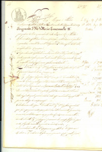 Documento originale, autentico 1869 GADESCO Agostino CAVALCABO  affitta podere con mulino a Giuseppe GUARNERI 1