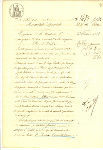 Documento originale, autentico 1883 CREMONA Mandato generale di Ettore MANTOVANI alla madre Teresa COMOLLI 1