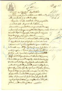 Documento originale, autentico 1880 MOTTA BALUFFI Giovanni GORBANI vende casa con orto ad Angelo MORI 1