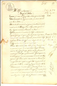 Documento originale, autentico 1869 PERSICHELLO CR Quietanza Giulia GENERALI a Giovanni BONCHI Manoscritto 1