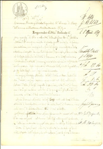 Documento originale, autentico 1879 CARPANETA PERSICO DOSIMO Rosa FUSARI vende parte cascina a Giovanni MONDINI 1