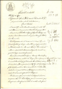 Documento originale, autentico 1898 CASALBUTTANO CR Don Paolo ALGISI  vende podere con torchio da olio 1