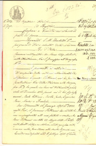 Documento originale, autentico 1889 CASALBUTTANO CR Luigi BOSCHETTI vende casa a Vittoria SALA Manoscritto 1