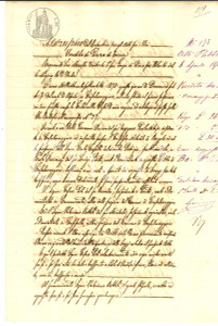 Documento originale, autentico 1878 VICINANZA CR Cesare POLI vende parte campo ALBERONE a Valeriano BOTTOLI 1