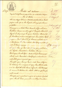 Documento originale, autentico 1878 SCANDOLARA RAVARA Contratto di prestito tra Carlo SOMENZI e Cesare CAROTTI 1