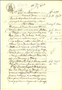 Documento originale, autentico 1903 VOLONGO CR Don Luigi BELLINI vende campo OPPOLO LUNGO a Giuseppe ZAMBELLI 1