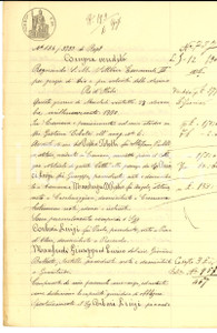 Documento originale, autentico 1900 GRONTARDO CR Luigi CORBARI vende terra PARIGINO ai fratelli MANFREDI 1