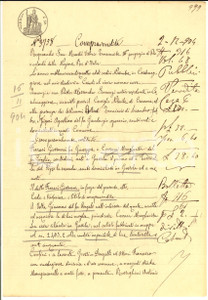 Documento originale, autentico 1904 GUSSOLA CR Giovanni FERRARI vende casa a Margherita CARRARA Manoscritto 1