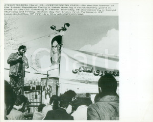 Fotografia d epoca originale 1980 TEHRAN IRAN La propaganda elettorale Ã¨ bandita da KHOMEINI Fotografia 1