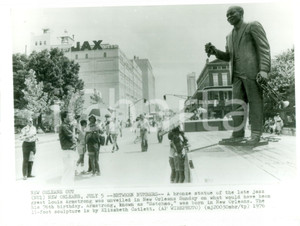 Fotografia d epoca originale 1976 NEW ORLEANS USA Inaugurazione statua a Louis ARMSTRONG Fotografia 1