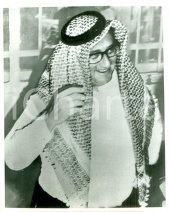 Fotografia d epoca originale 1974 GIORDANIA Henry KISSINGER indossa una kefiah Fotografia 1