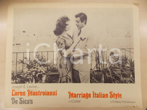 Oggetto da collezione cartaceo 1964 MATRIMONIO ALL ITALIANA Marcello MASTROIANNI Sophia LOREN Lobby Card 35x28 1