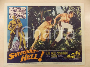 Oggetto da collezione cartaceo 1959 SURRENDER HELL  PARALUMAN Keith ANDES John BARNWELL Manifestino LOBBY CARD 1