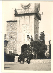 Fotografia d epoca originale 1960 ca PROVENCE Antica torre con orologio Foto ANIMATA VINTAGE 13x18 1