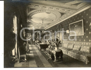 Fotografia d epoca originale 1920 ca FRANCE Sala d attesa in un castello Foto ARTISTICA 12x10 cm 1