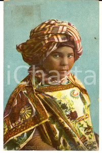 Cartolina originale da collezione 1910 ca COSTUMI ALGERIA Giovane donna CABILA Cartolina postale FP VG 1