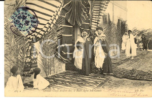 Cartolina originale da collezione 1906 ALGERIE Grand chefs arabes chez le BachAgha benGanah Carte postale 1