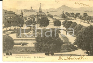 Cartolina originale da collezione 1904 RIO DE JANEIRO PraÃ§a 15 de Novembro Cartolina postale ANIMATA FP NV 1