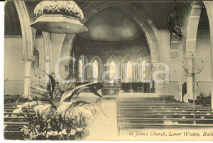 Cartolina originale da collezione 1911 BATH UK St JOHN S CHURCH, Lower Weston VINTAGE postcard FP 1