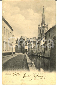 Cartolina originale da collezione 1904 LOUVAIN Belgique Eglise SAINTE GERTUDE Carte postaleFP VG 1