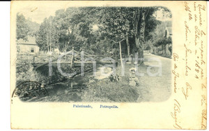 Cartolina originale da collezione 1904 PETROPOLIS BRAZIL Palatinado Cartolina animata con bambina FP VG 1