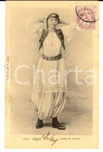 Cartolina originale da collezione 1905 ca COUTUMES ALGERIE Danse du ventre Carte postale VINTAGE FP VG 1