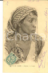 Cartolina originale da collezione 1903 COSTUMES ALGERIE Ourilah la KABYLE Carte postale VINTAGE FP VG 1