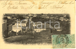 Cartolina originale da collezione 1904 UBERABA Minas Gerais, BRAZIL Veduta panoramica Cartolina ANIMATA FP VG 1