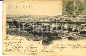 Cartolina originale da collezione 1903 SAO PAULO BRAZIL Viaducto do CHA Cartolina postale FP VG 1