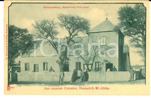 Cartolina originale da collezione 1900 ca KEETMANSHOOP NAMIBIA Posto di polizia Cartolina animata con guardie 1