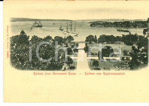 Cartolina originale da collezione 1900 ca SYDNEY AUSTRALIA Harbour from Government House VINTAGE postcard 1