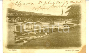 Cartolina originale da collezione 1904 PERTH AUSTRALIA Veduta del Perth s Bridge VINTAGE postcard 1