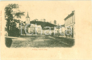 Cartolina originale da collezione 1900 ca POZEGA CROAZIA Piazza principale Cartolina postale ANIMATA FP NV 1