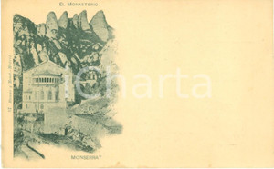 Cartolina originale da collezione 1900 ca MONSERRAT SPAGNA Monastero di Santa Maria Cartolina FP NV 1