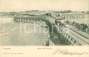 Cartolina originale da collezione 1900 ca MONTEVIDEO URUGUAY Banos Playa RAMIREZ Cartolina postale FP NV 1