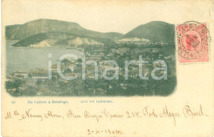 Cartolina originale da collezione 1904 RIO DE JANEIRO BRASILE Do Cattete a Botafogo Cartolina postale FP VG 1