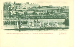 Cartolina originale da collezione 1900 ca ADELAIDE AUSTRALIA Gara di canottaggio sul lago TORRENS Cartolina FP NV 1