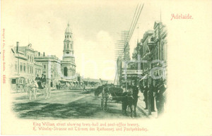Cartolina originale da collezione 1900 ca ADELAIDE Carrozze in King Wiliam Street Walkerville Ales Cartolina FP NV 1