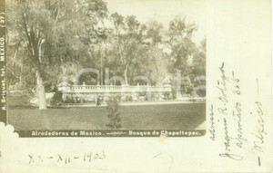 Cartolina originale da collezione 1903 MEXICO Bosque de CHAPULTEPEC Cartolina DANNEGGIATA FP VG 1