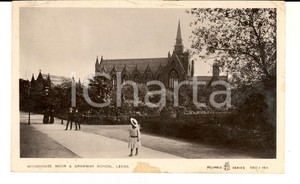 Cartolina originale da collezione 1904 LEEDS UK Woodhouse Moor & Grammar School VINTAGE postcard ANIMATED 1