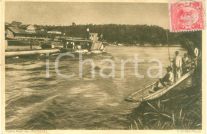 Cartolina originale da collezione 1912 SAO PAULO BRASILE Barche a Porto MARTINS Rio TIETE Cartolina FP VG 1