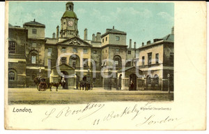 Cartolina originale da collezione 1904 LONDON Whitehall Cartolina postale animata con carrozza e guardie FP VG 1